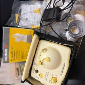 Medela Breast Pump Connectors and Accessories - Yellow, White, Gray
